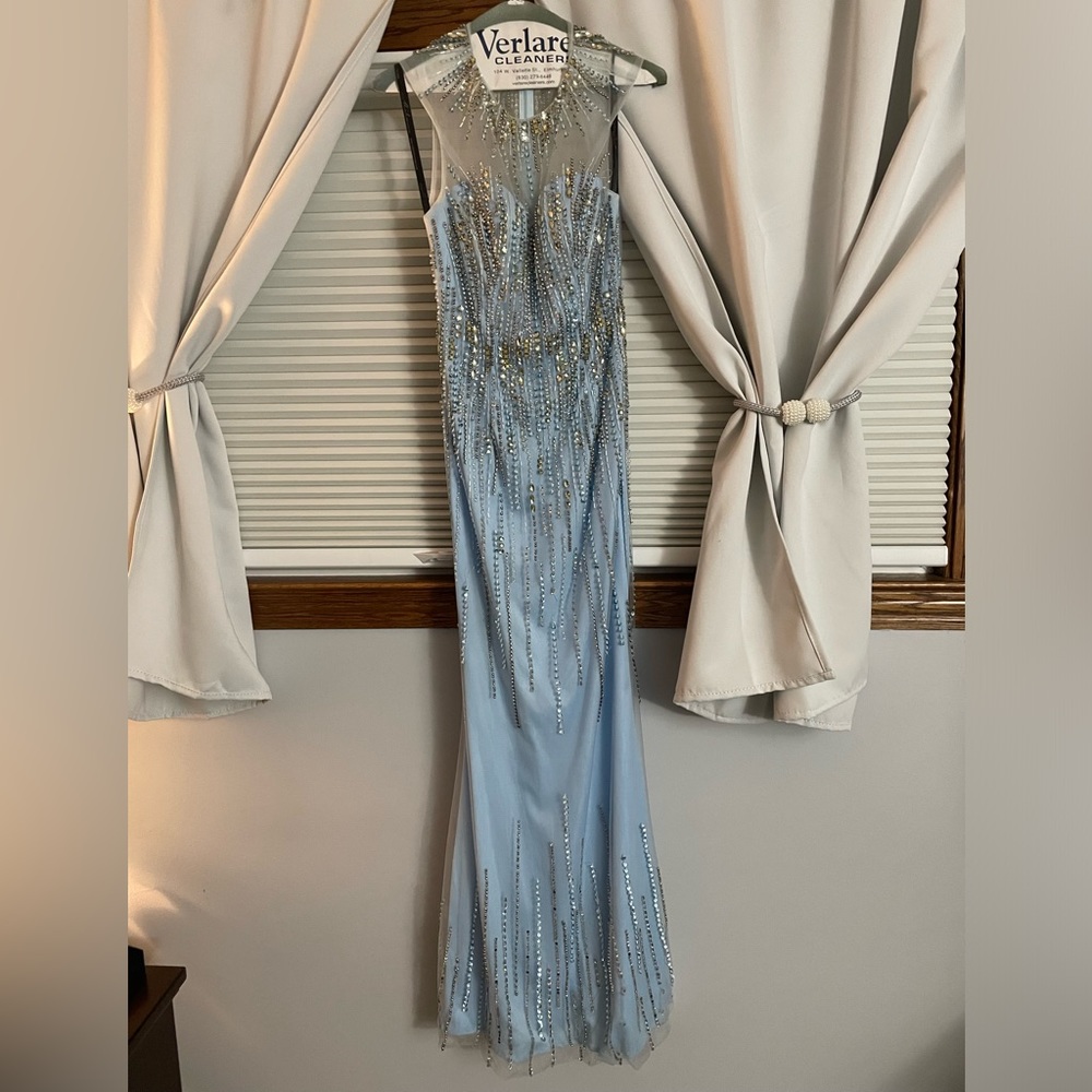 Prom Dress - beaded blue - size small or 4